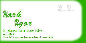 mark ugor business card